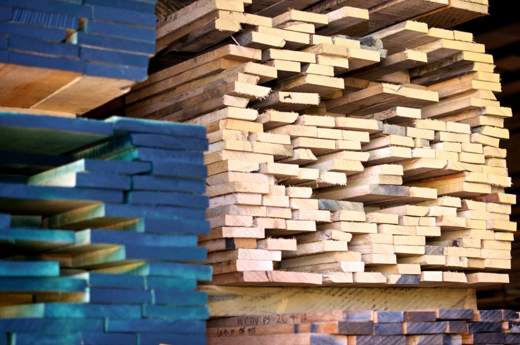 stacks of lumber